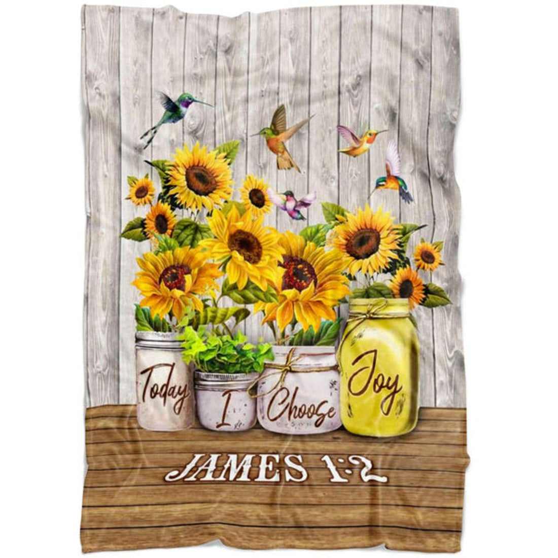 FUNSTUFFPRINT James 12 Today I Choose Joy Fleece Blanket - Christian Blanket - Bible Verse Blanket