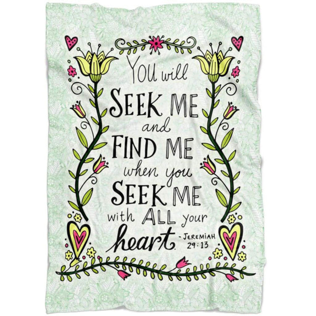 FUNSTUFFPRINT Jeremiah 2913 You Will Seek Me And Find Me Fleece Blanket - Christian Blanket - Bible Verse Blanket