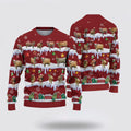 FUNSTUFFPRINT Jersey Christmas Knitted Sweater, Gifts For Farmers, Rural Lovers Ugly  Sweater