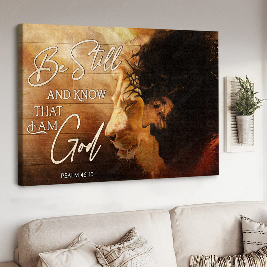 Jesus And Lion, God Poster, Be Still And Know That I Am God Poster and Canvas