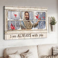 Jesus Poster, Cardinal Bird, I Am Always With You Poster and Canvas