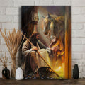 Jesus Poster, Jesus And Horse, Poster Decor, Horse Lover Poster and Canvas
