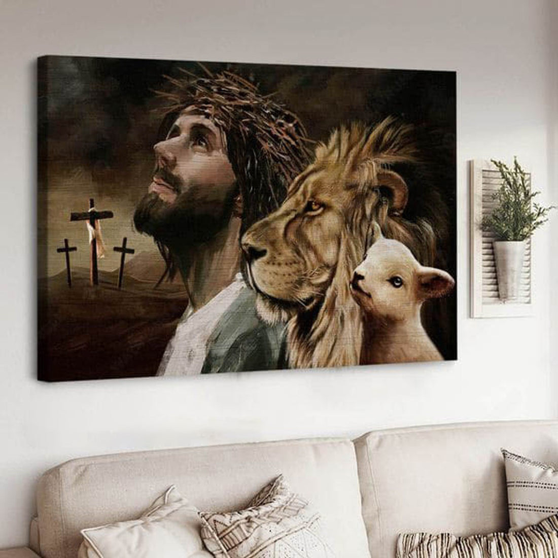Jesus Poster, Lion And Lamb, Believe In God Poster and Canvas