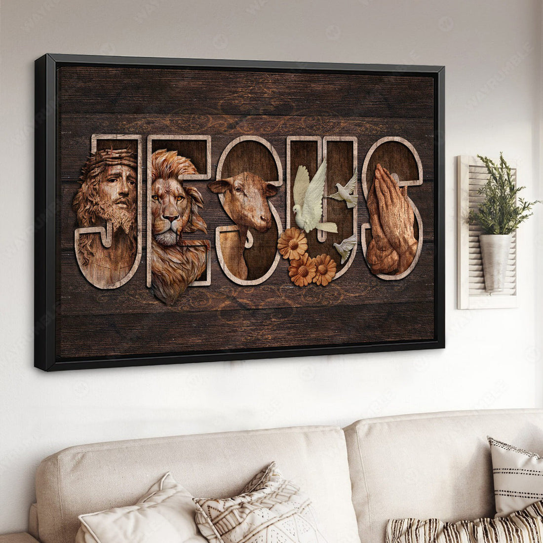 Jesus Poster, Lion King, God And Lamb, Poster Decor Poster and Canvas