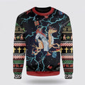 FUNSTUFFPRINT Jesus Riding Reindeer Black Christmas Ugly Christmas Sweater For Men & Women – Gifts For Christians Ugly  Sweater