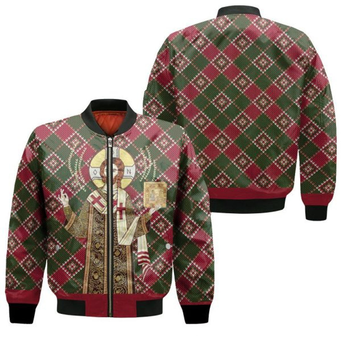 FUNSTUFFPRINTI Jesus Sweater Christmas Gift Bomber Jacket
