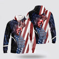 FUNSTUFFPRINT 3D Jesus And American Flag One Nation Under God 3D Hoodie and Zip Hoodie