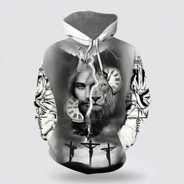 FUNSTUFFPRINT 3D Jesus Blessing Faith Over Fear 3D Hoodie and Zip Hoodie