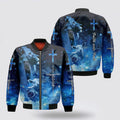 FUNSTUFFPRINT Jesus Christ Lion And Lamb Bomber Jacket - Jesus Shirt for Men Women 3D Bomber Jacket
