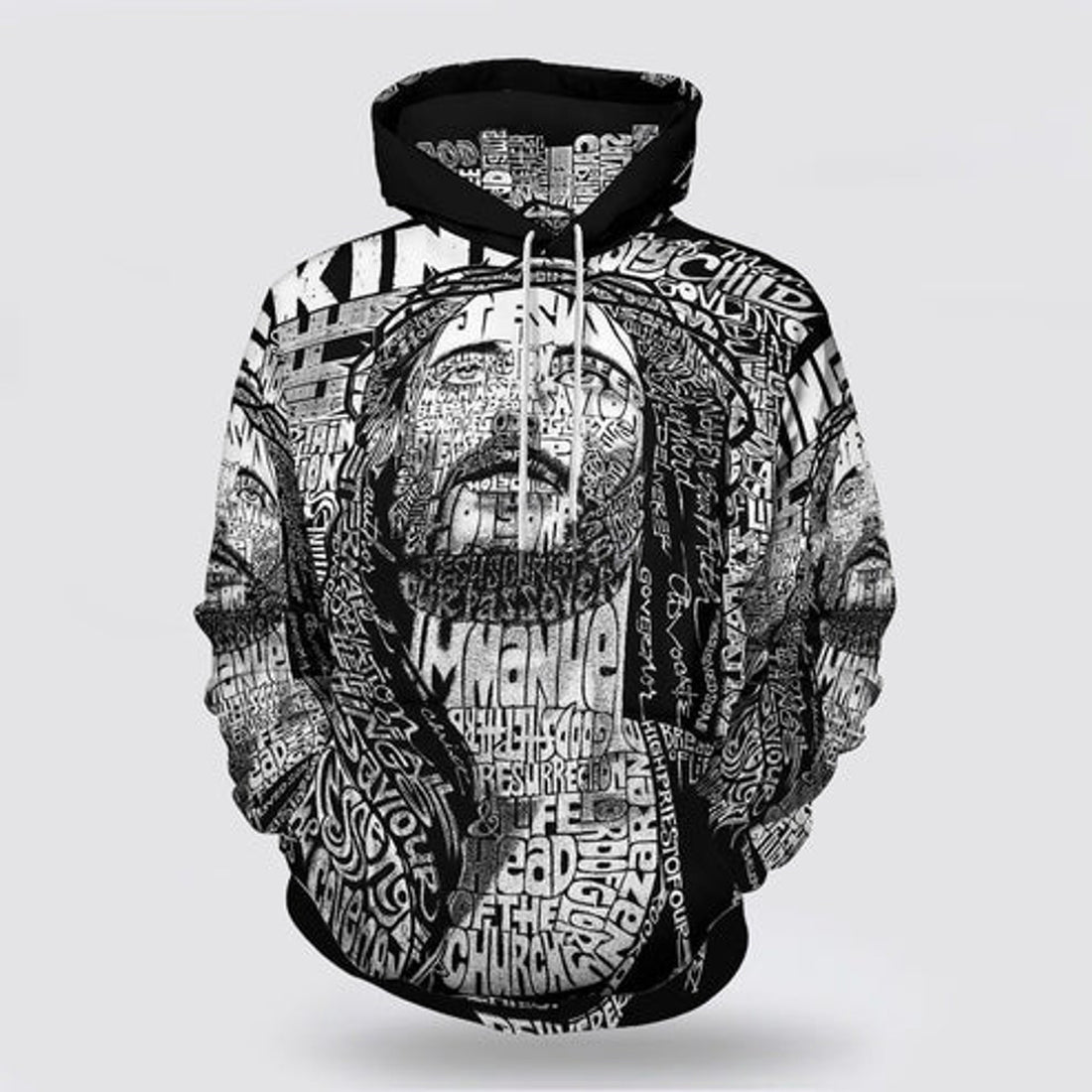 FUNSTUFFPRINT 3D Jesus Christ And Lion Half Face 3D Hoodie and Zip Hoodie