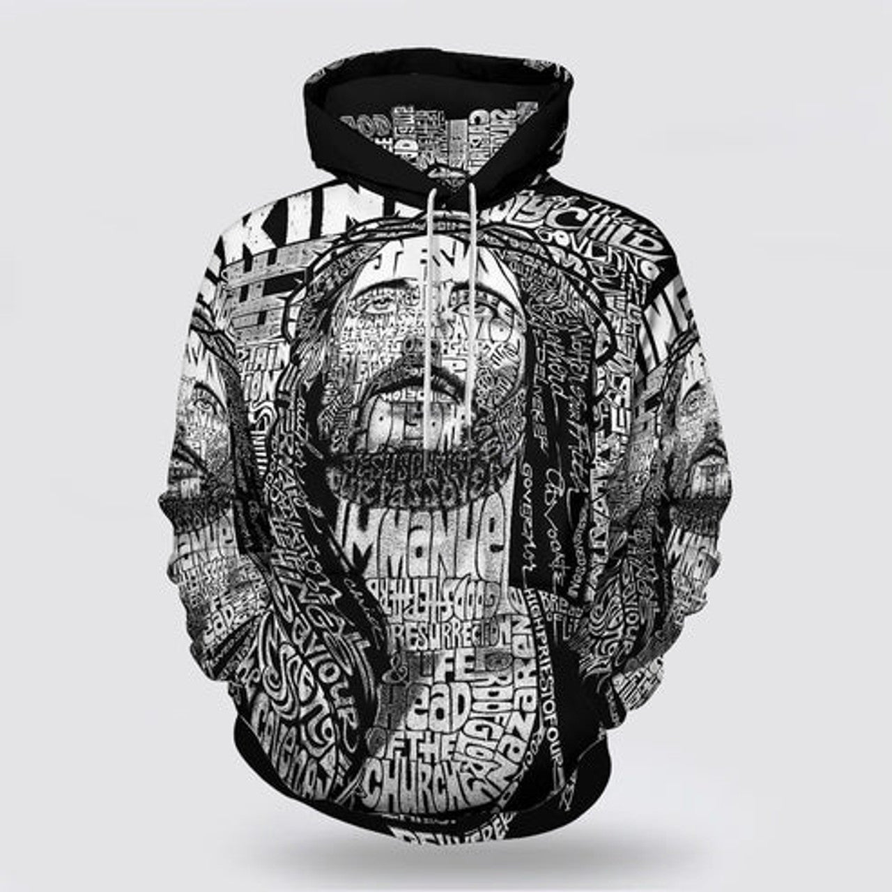 FUNSTUFFPRINT 3D Jesus Christ And Lion Half Face 3D Hoodie and Zip Hoodie