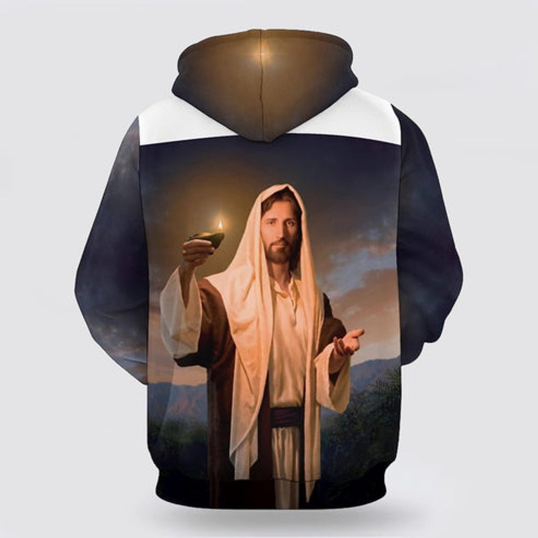FUNSTUFFPRINT 3D Jesus Holding Candle 3D Hoodie and Zip Hoodie