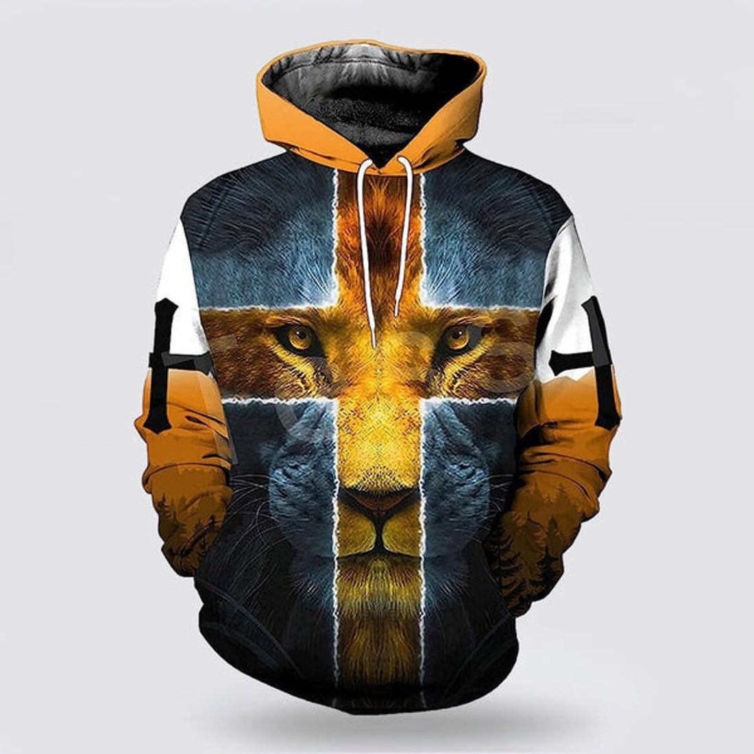 FUNSTUFFPRINT 3D Jesus Is My God My King Cross Lion 3d Hoodies For Women Men - Christian Apparel 3D Hoodie and Zip Hoodie