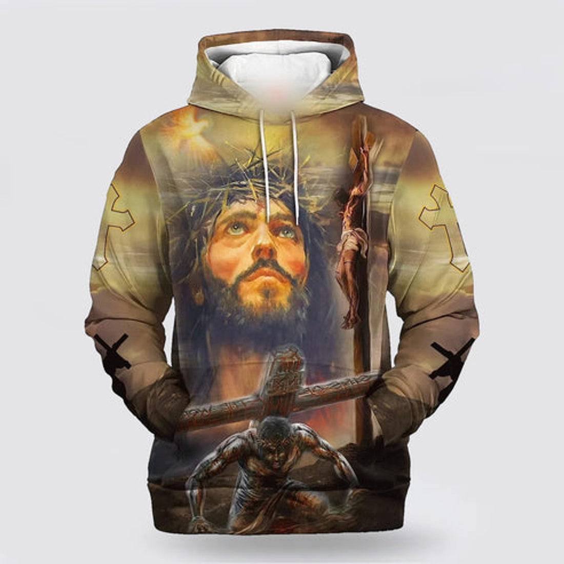 FUNSTUFFPRINT 3D Jesus On The Cross 3D Hoodie and Zip Hoodie