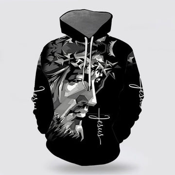 FUNSTUFFPRINT 3D Jesus Portrait 3D Hoodie and Zip Hoodie
