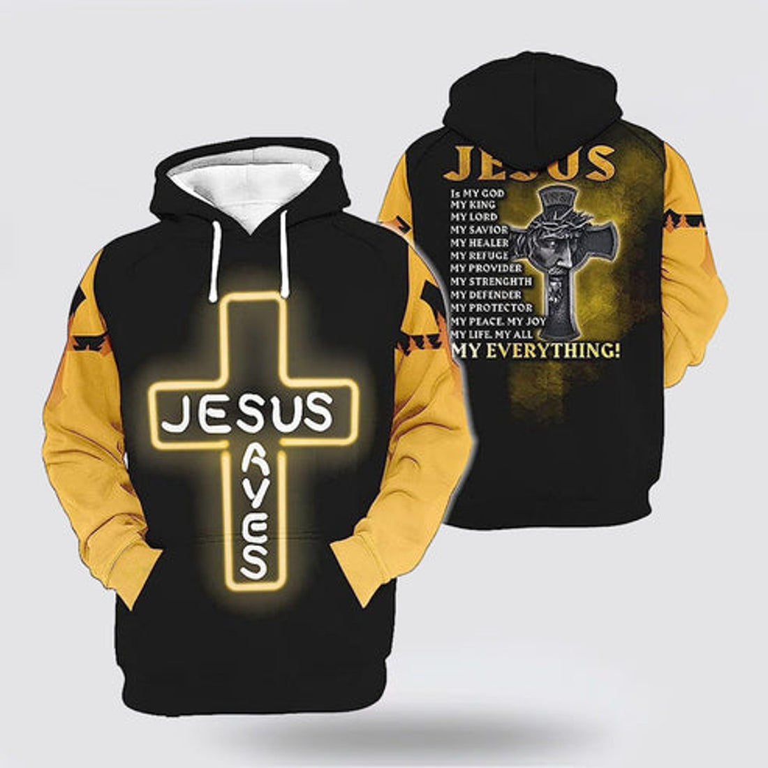 FUNSTUFFPRINT 3D Jesus Save Jesus Is My God My King 3D Hoodie and Zip Hoodie