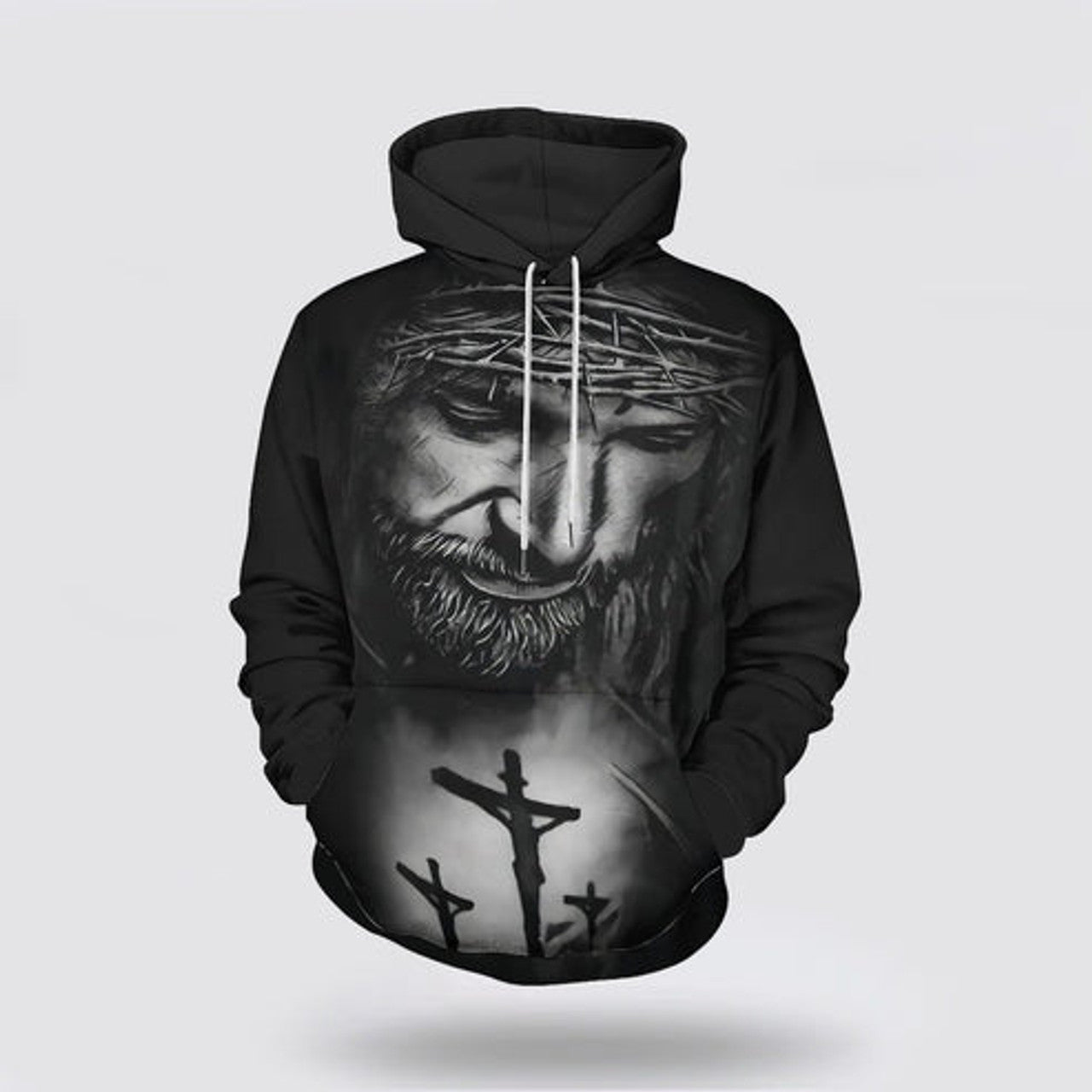FUNSTUFFPRINT 3D Jesus With Crown Of Thorns 3D Hoodie and Zip Hoodie