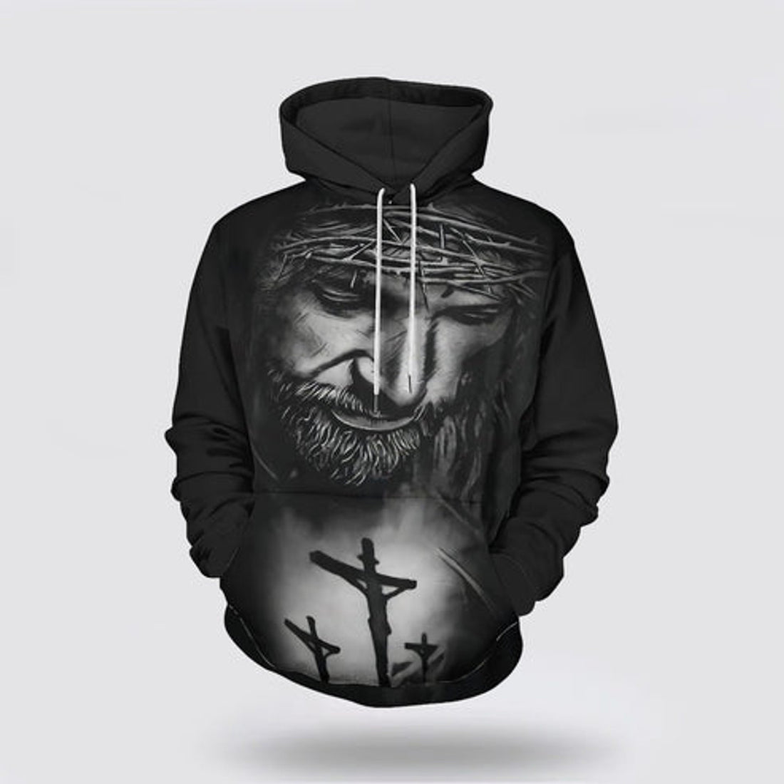 FUNSTUFFPRINT 3D Jesus With Crown Of Thorns 3D Hoodie and Zip Hoodie