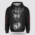 FUNSTUFFPRINT 3DJesus With Crown Of Thorns Cross 3D Hoodie and Zip Hoodie