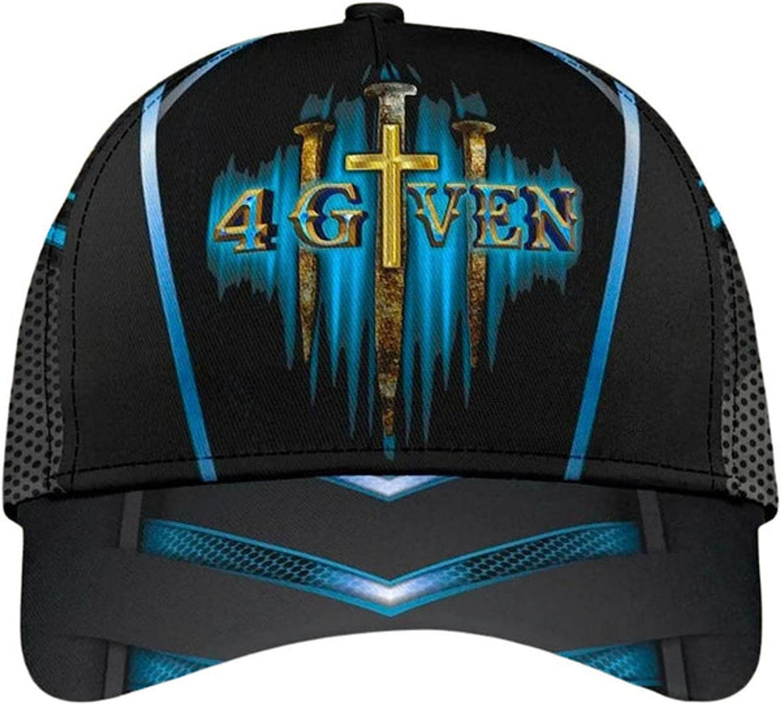 FUNSTUFFPRINT Jesus 1 Cross 3 Nails 4given All Over Print Baseball Cap - Christian Hats For Men Women