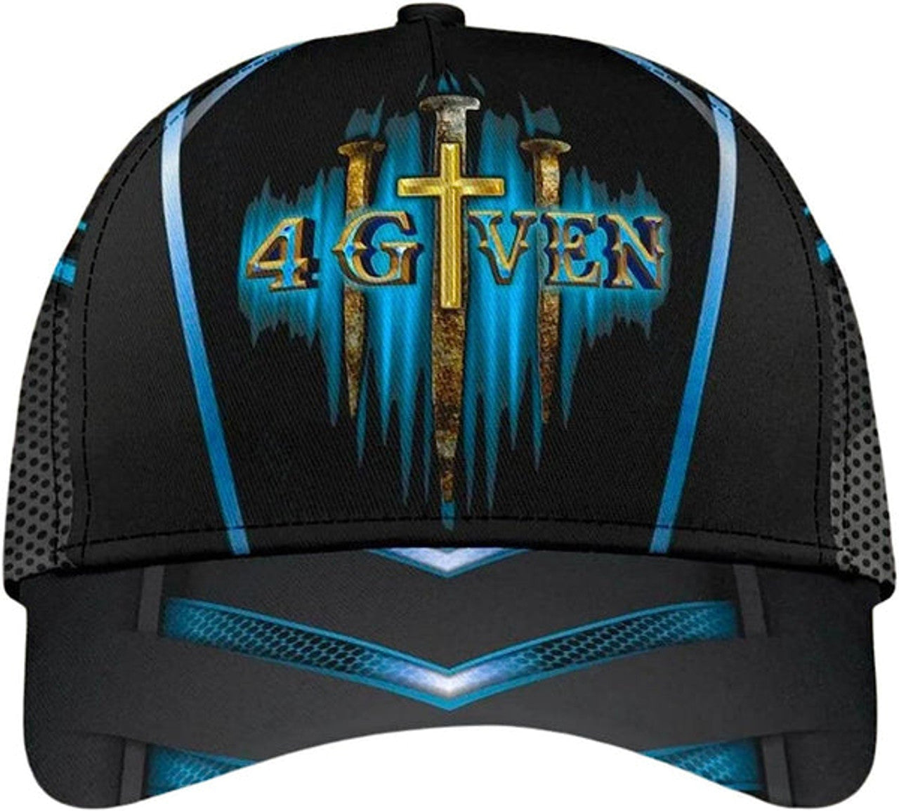 FUNSTUFFPRINT Jesus 1 Cross 3 Nails 4given All Over Print Baseball Cap - Christian Hats For Men Women