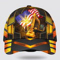 FUNSTUFFPRINT Jesus American Flag Excavator Baseball Cap - Christian Hats for Men and Women
