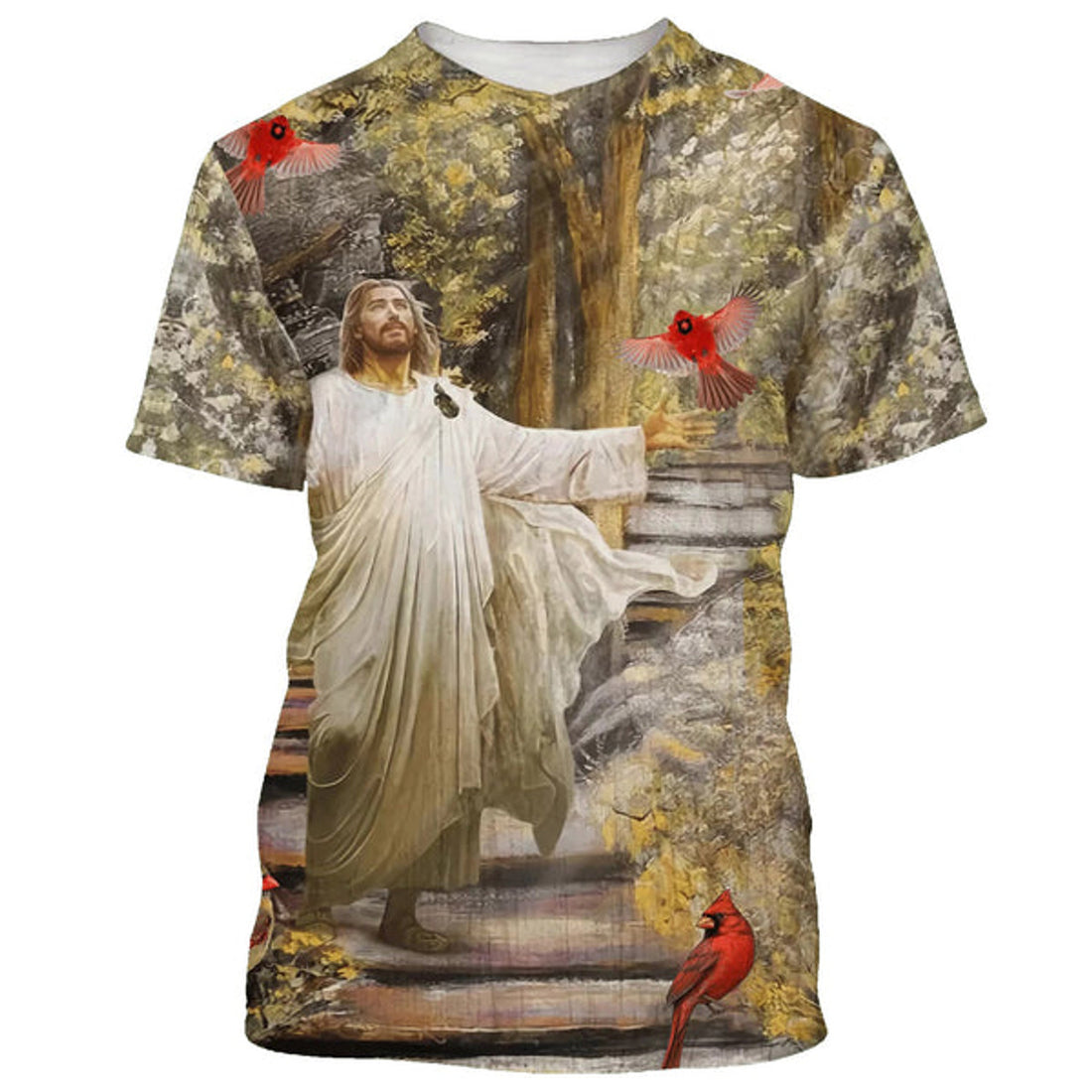 FUNSTUFFPRINT Jesus And Cardinal Christian 3D T-shirt