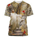 FUNSTUFFPRINT Jesus And Cardinal Christian 3D T-shirt