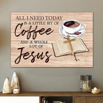 Jesus And Coffee Canvas Wall Art - Christian Canvas - Faith Canvas