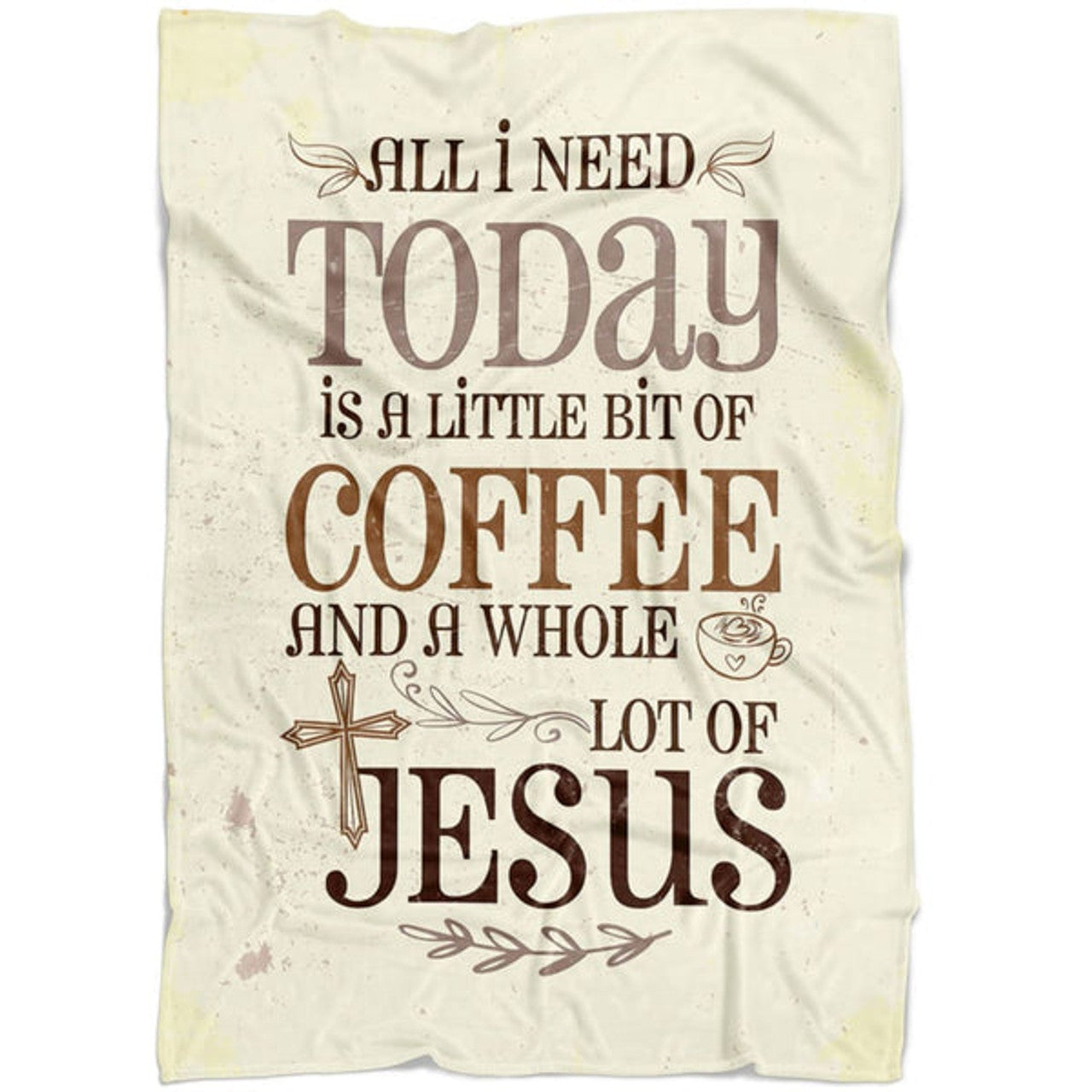 FUNSTUFFPRINT Jesus And Coffee Fleece Blanket - Christian Blanket - Bible Verse Blanket