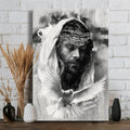 Jesus And Dove Black And White Canvas Posters - Christian Wall Posters - Religious Wall Decor