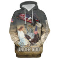 FUNSTUFFPRINT 3D Jesus And Eagle Flying - One Nation Under God 3D Hoodie and Zip Hoodie