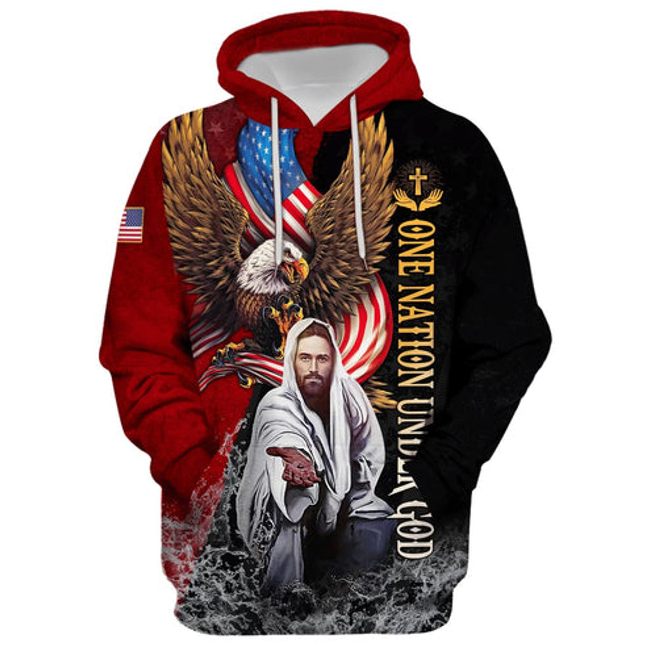 FUNSTUFFPRINT 3D Jesus And The Christ Angel 3D Hoodie and Zip Hoodie