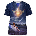 FUNSTUFFPRINT Jesus Be Still And Know That I Am God Christian 3D T-shirt