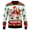 FUNSTUFFPRINT Jesus Birthday Boy Ugly Christmas Sweater - Xmas Gifts For Him Or Her - Christmas Gift For Friends - Jesus Christ Sweater Ugly  Sweater