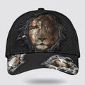 FUNSTUFFPRINT Jesus Christ And Lion Half Face Baseball Cap - Christian Hats for Men and Women