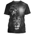 FUNSTUFFPRINT Jesus Christ And The Lion 3D All Over Printed Shirt for Men and Women 3D T-shirt