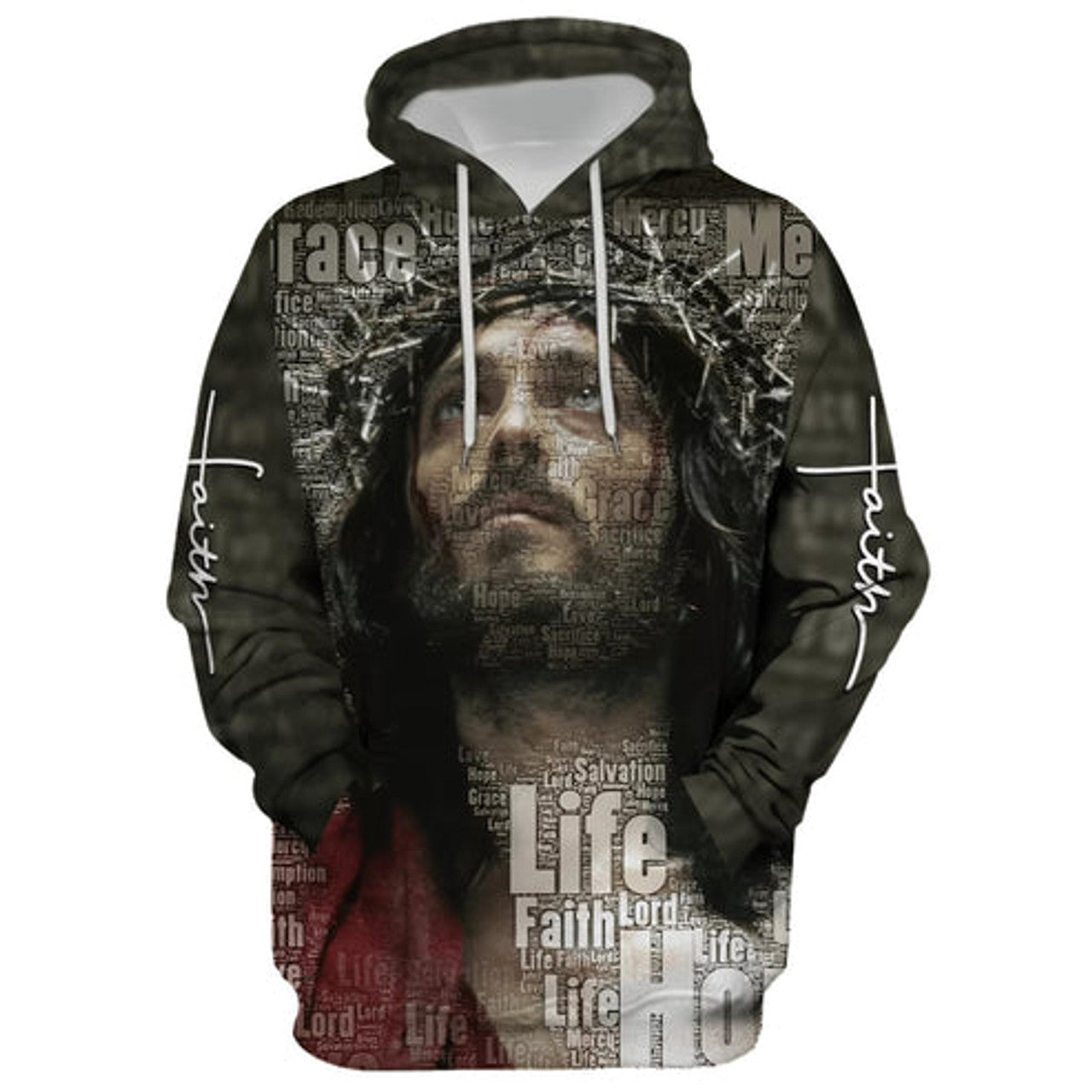 FUNSTUFFPRINT 3D Jesus Christ Crown Of Thorns 3D Hoodie and Zip Hoodie