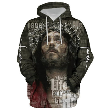 FUNSTUFFPRINT 3D Jesus Christ Crown Of Thorns 3D Hoodie and Zip Hoodie