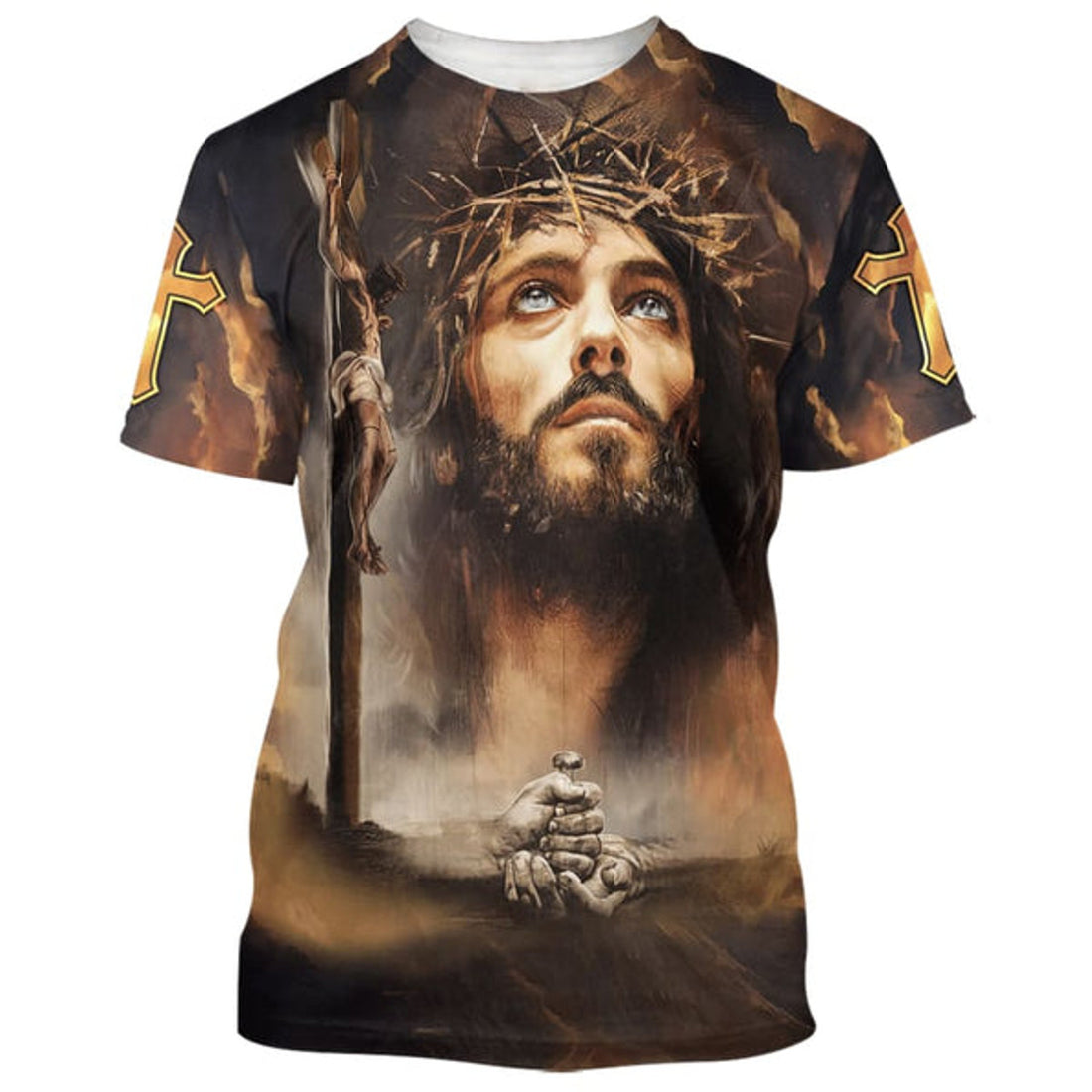 FUNSTUFFPRINT Jesus Christ Crucified Christian 3D T-shirt
