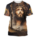 FUNSTUFFPRINT Jesus Christ Crucified Christian 3D T-shirt