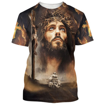 FUNSTUFFPRINT Jesus Christ Crucified Christian 3D T-shirt