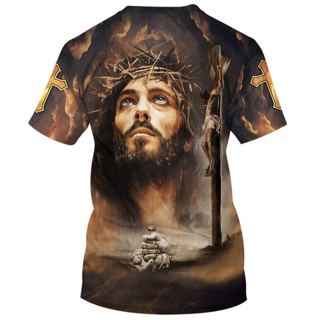 FUNSTUFFPRINT Jesus Christ Crucified Christian 3D T-shirt
