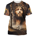 FUNSTUFFPRINT Jesus Christ Crucified On The Cross 3D T-Shirts - Christian Shirts For Men&Women 3D T-shirt