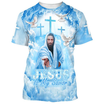 FUNSTUFFPRINT Jesus Christ Is My Savior Christian 3D T-shirt