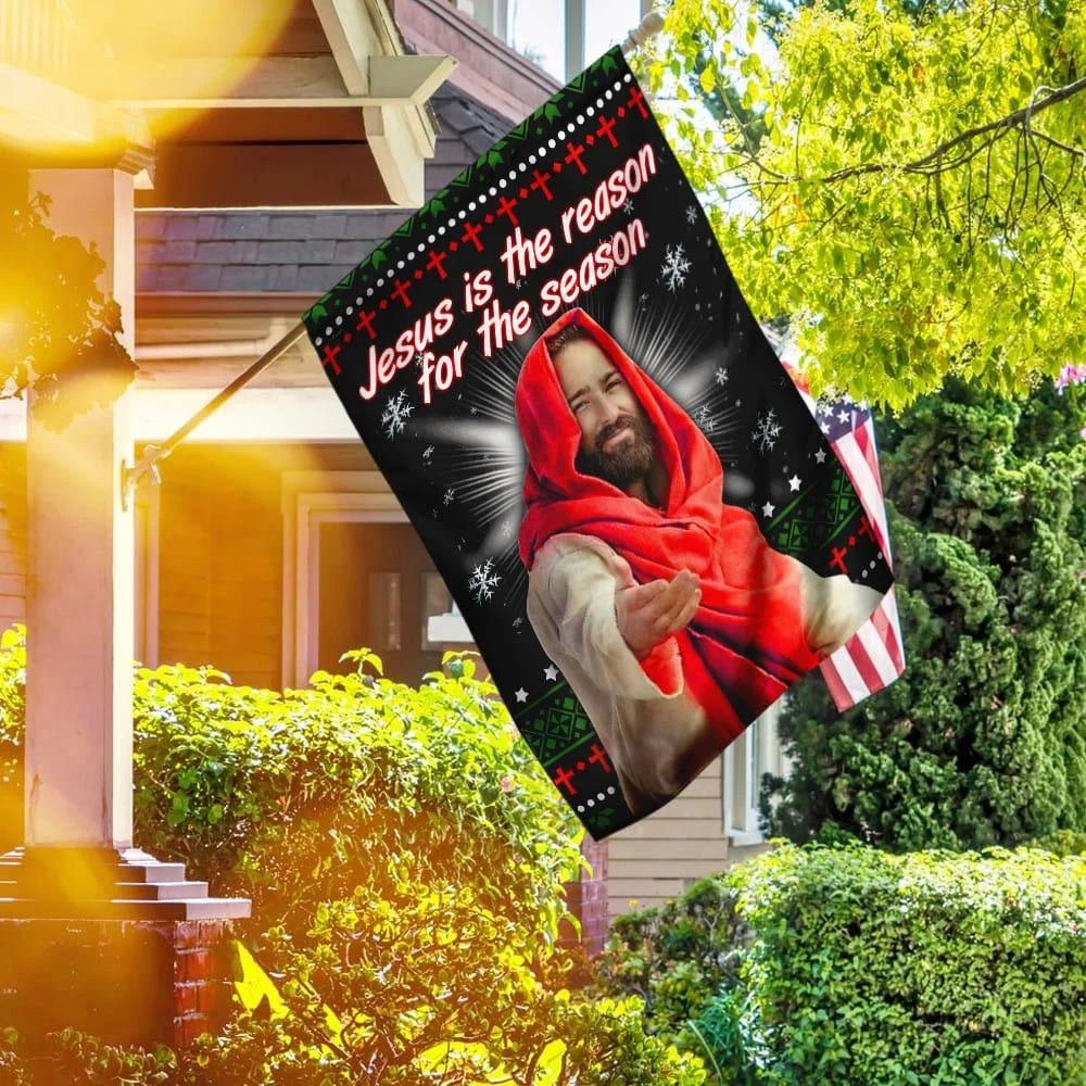 Jesus Christ Is The Reason For The Season House Flags, Christian Flag, Scripture Flag, Garden Banner