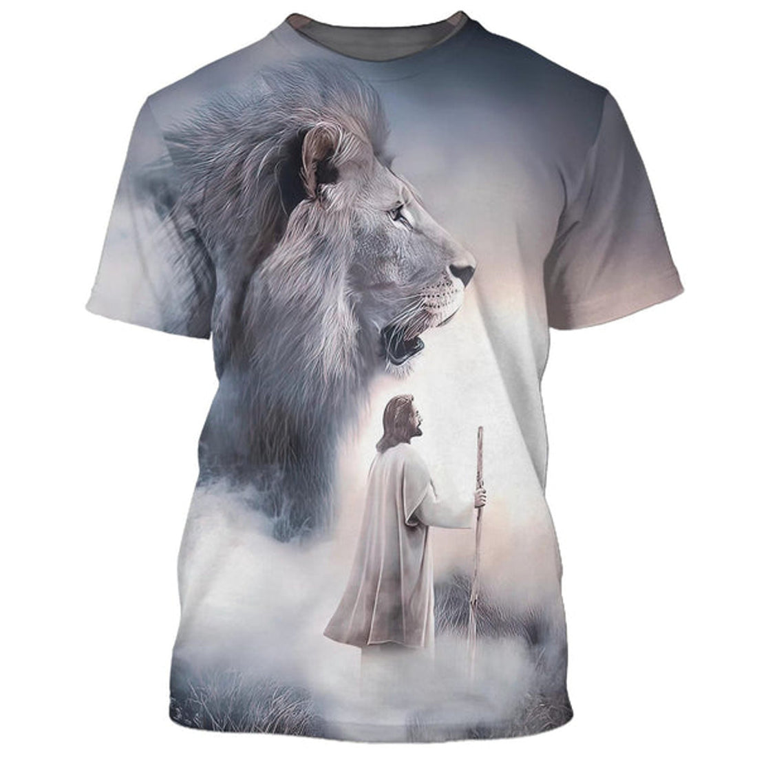 FUNSTUFFPRINT Jesus Christ Lion 3D All Over Printed Shirt for Men and Women 3D T-shirt