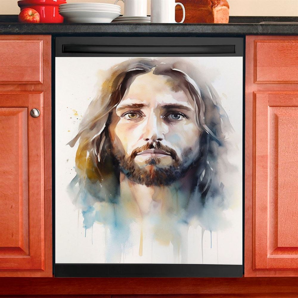 Jesus Christ Painting Dishwasher Cover, Jesus Dishwasher Stickers, Christian Kitchen Decor