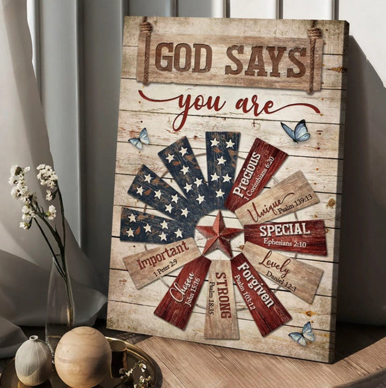 Jesus Christ Star Symbol God Says You Are Canvas Posters - Christian Wall Posters - Religious Wall Decor