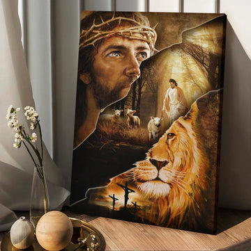 Jesus Christ The Lion Of Judah The Lamb Of God Canvas Posters - Christian Wall Posters - Religious Wall Decor
